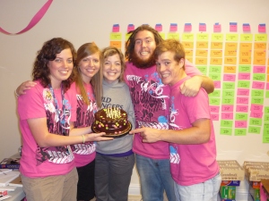 Summer Staff celebrating Daphne's (far left) 21st birthday!